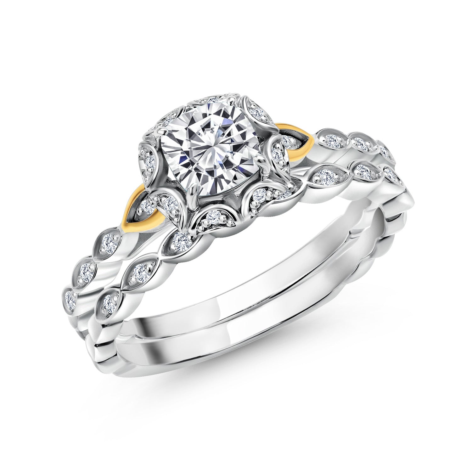 Ring in 925 Sterling Silver and 10K Yellow Gold
