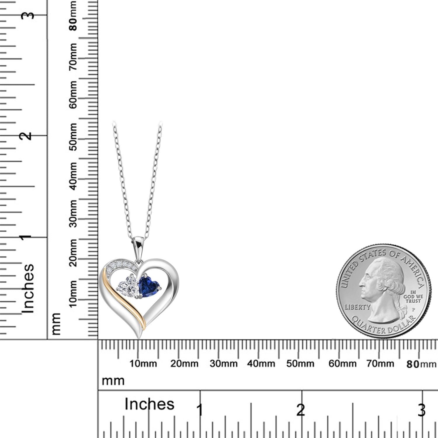 Pendant in 925 Sterling Silver and 10K Yellow Gold