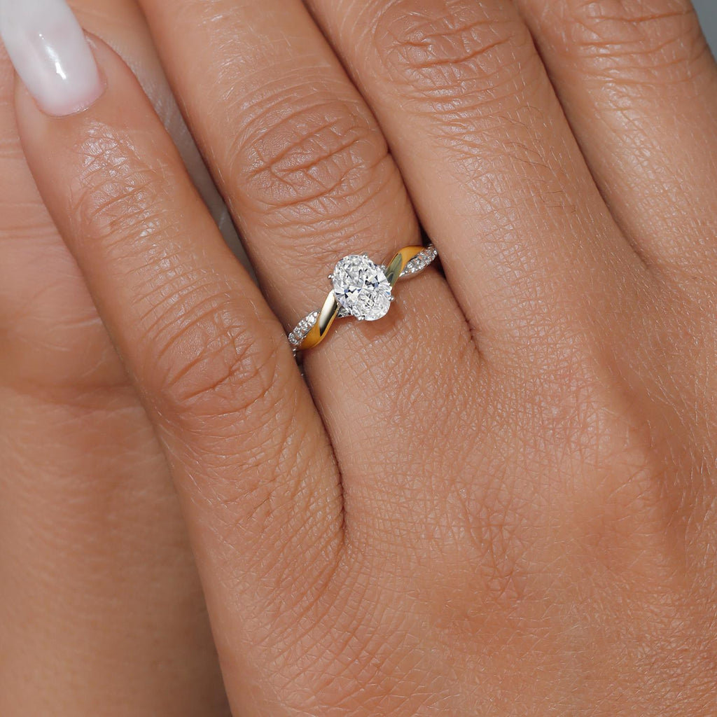 Ring in 925 Sterling Silver and 10K Yellow Gold
