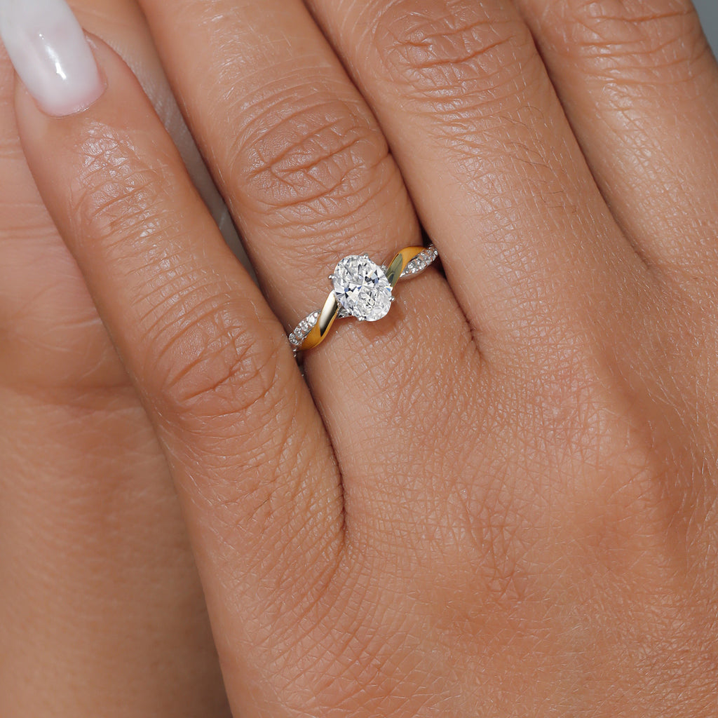Ring in 925 Sterling Silver and 10K Yellow Gold