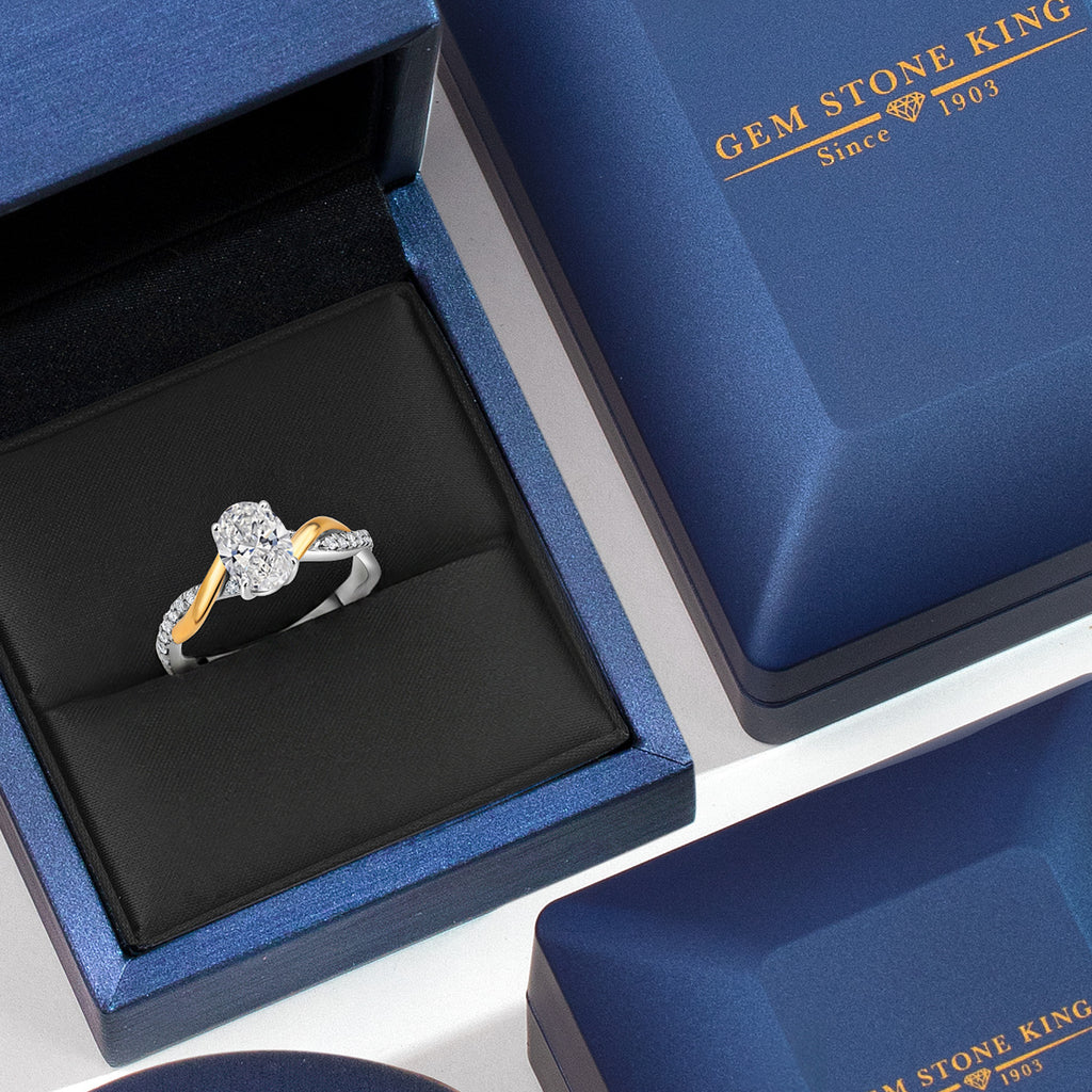Ring in 925 Sterling Silver and 10K Yellow Gold