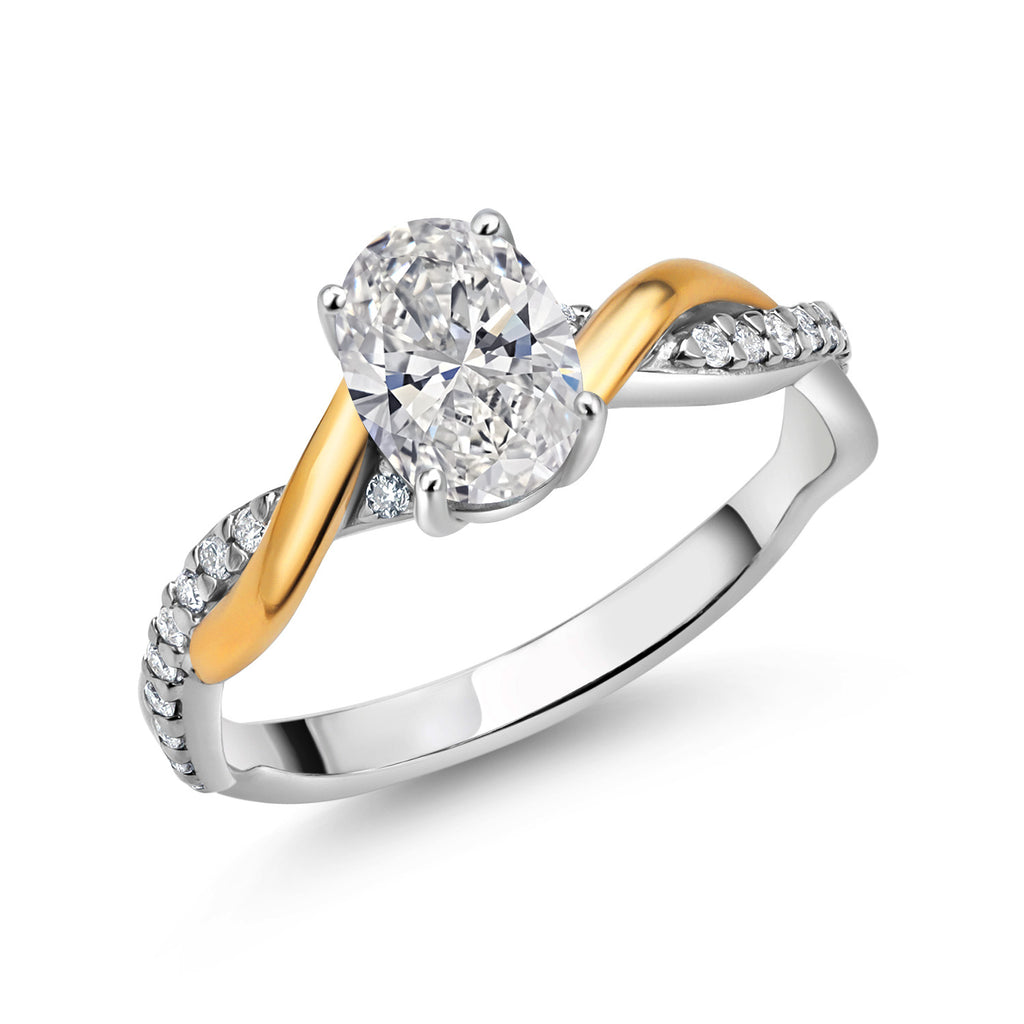 Ring in 925 Sterling Silver and 10K Yellow Gold