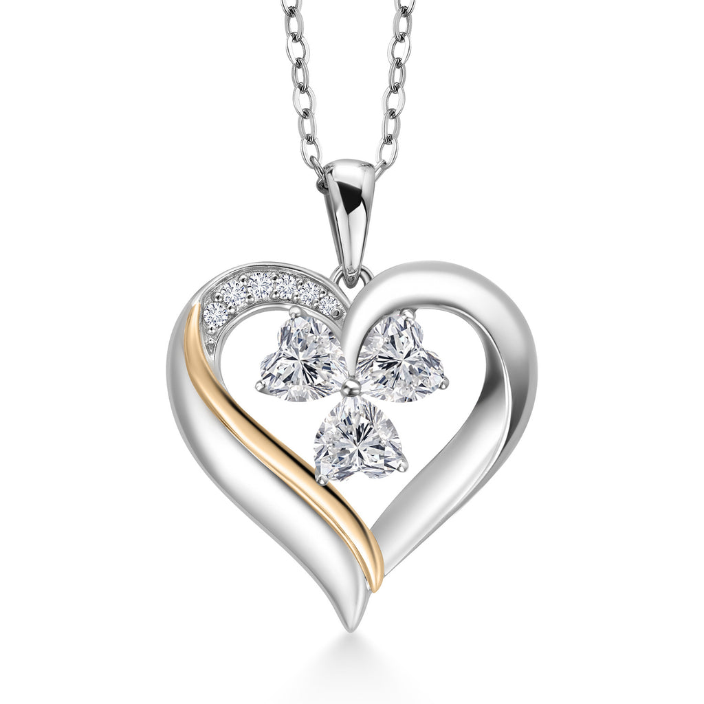 Pendant in 925 Sterling Silver and 10K Yellow Gold