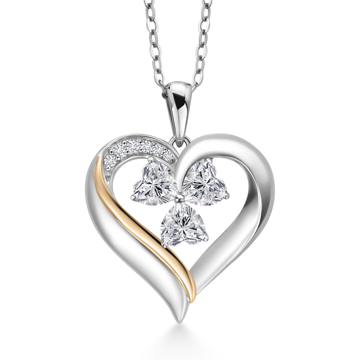 Pendant in 925 Sterling Silver and 10K Yellow Gold