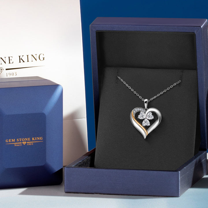 Pendant in 925 Sterling Silver and 10K Yellow Gold