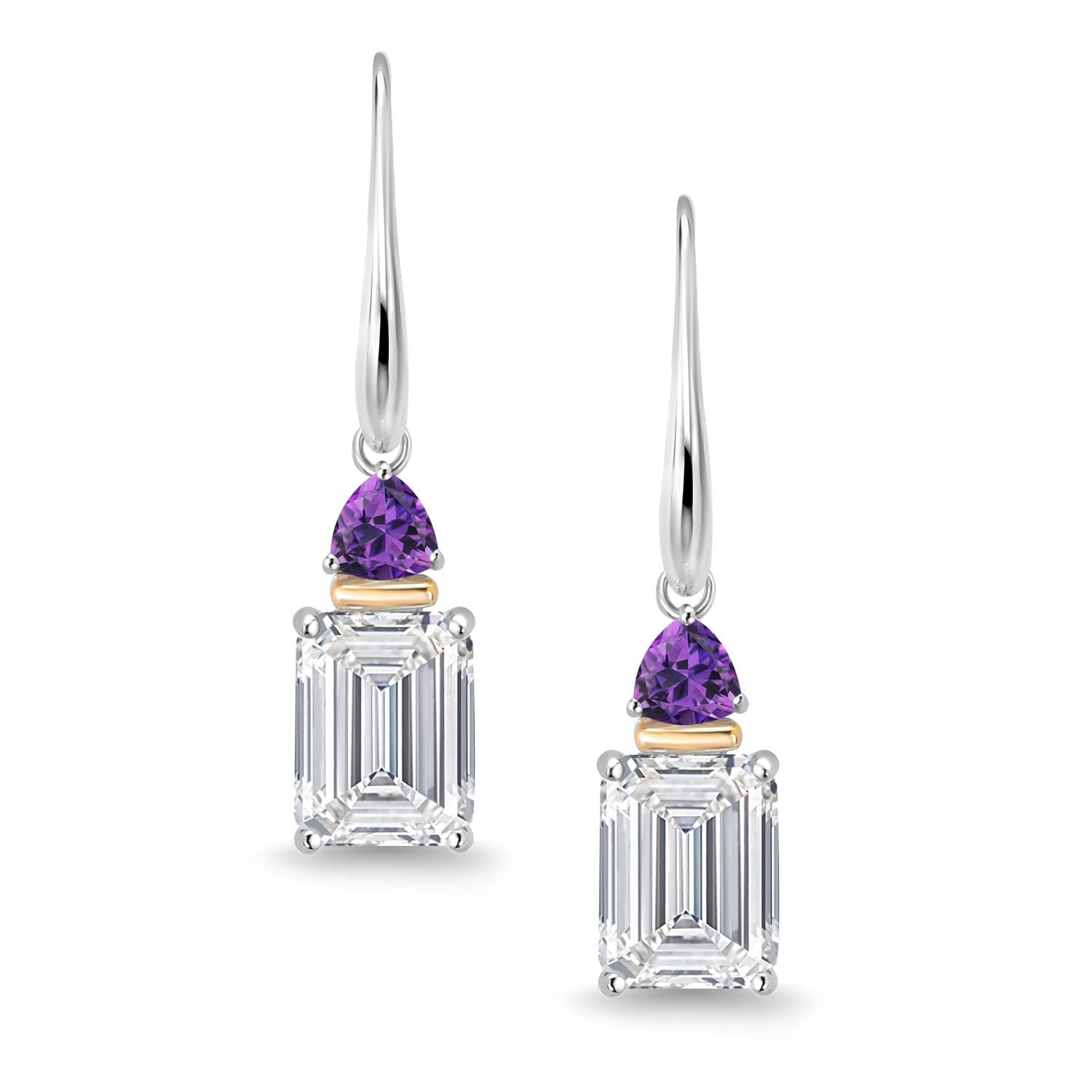 Earrings in 925 Sterling Silver and 10K Yellow Gold