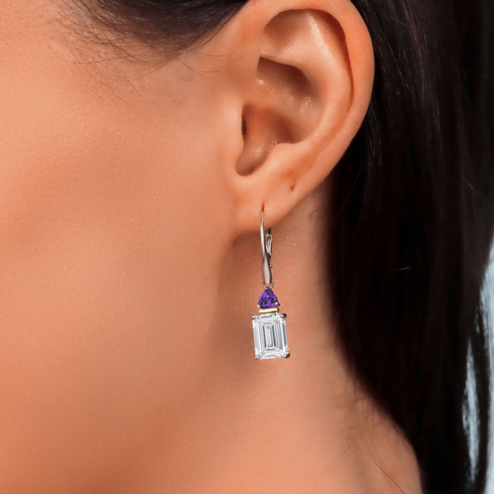 Earrings in 925 Sterling Silver and 10K Yellow Gold