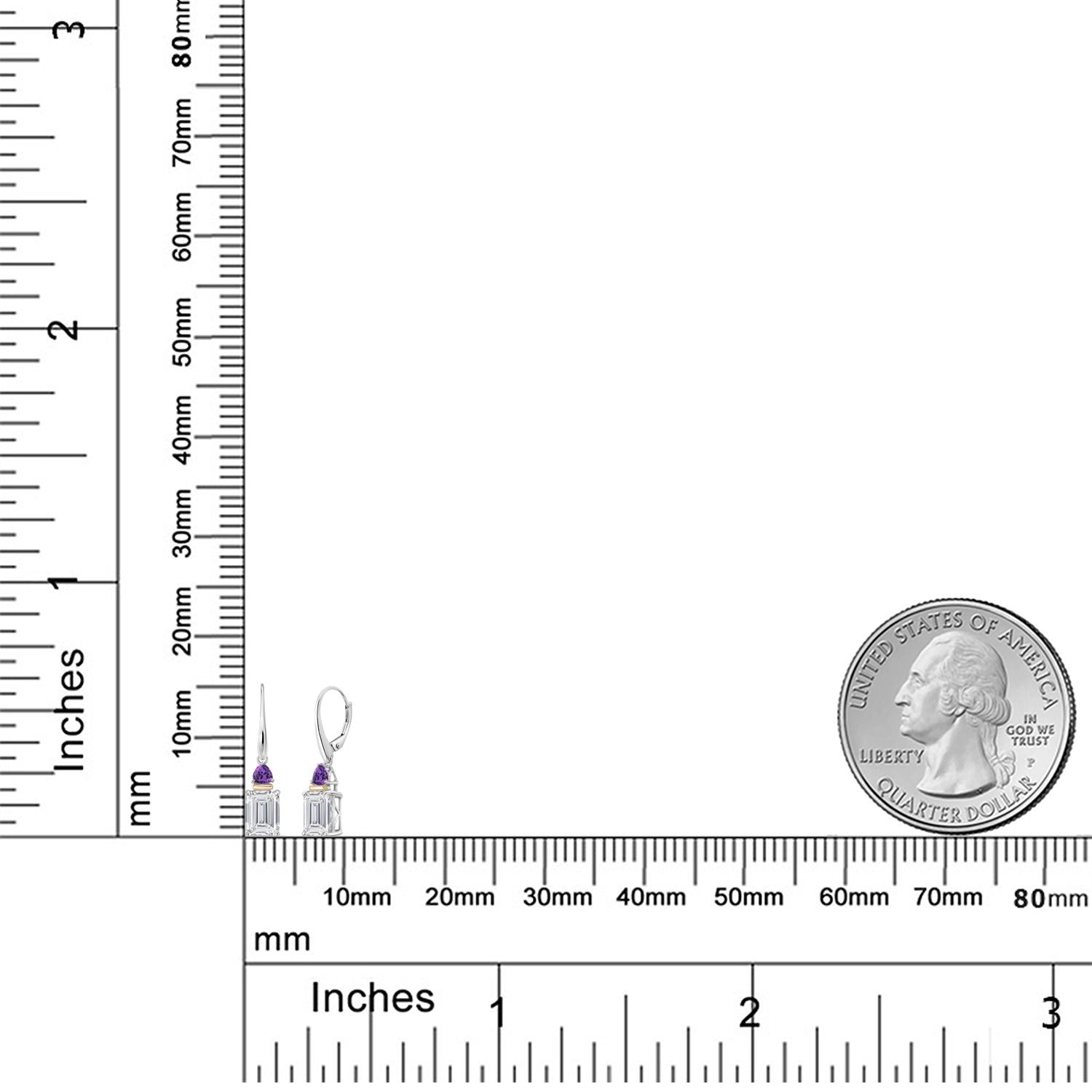 Earrings in 925 Sterling Silver and 10K Yellow Gold