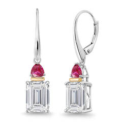 Earrings in 925 Sterling Silver and 10K Yellow Gold