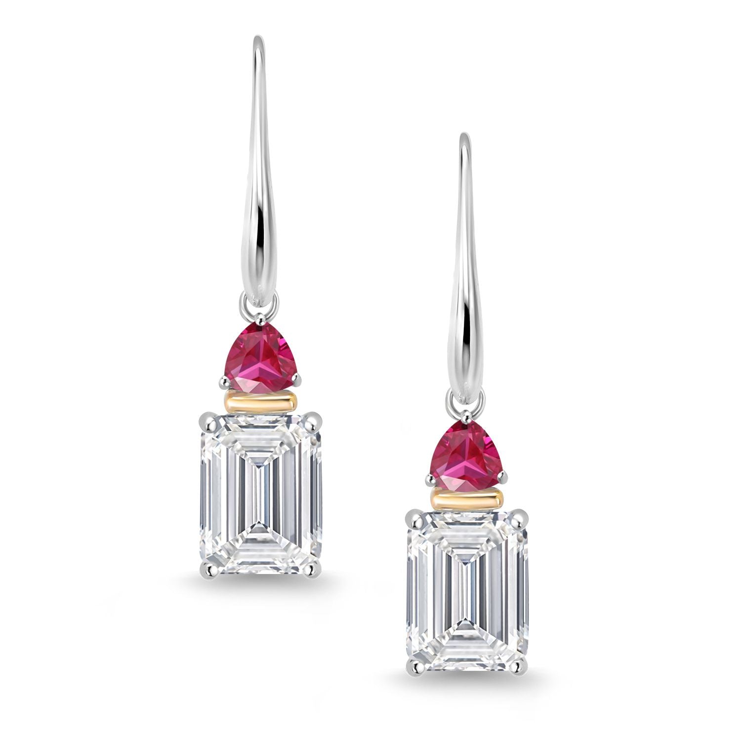 Earrings in 925 Sterling Silver and 10K Yellow Gold