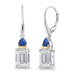 Earrings in 925 Sterling Silver and 10K Yellow Gold