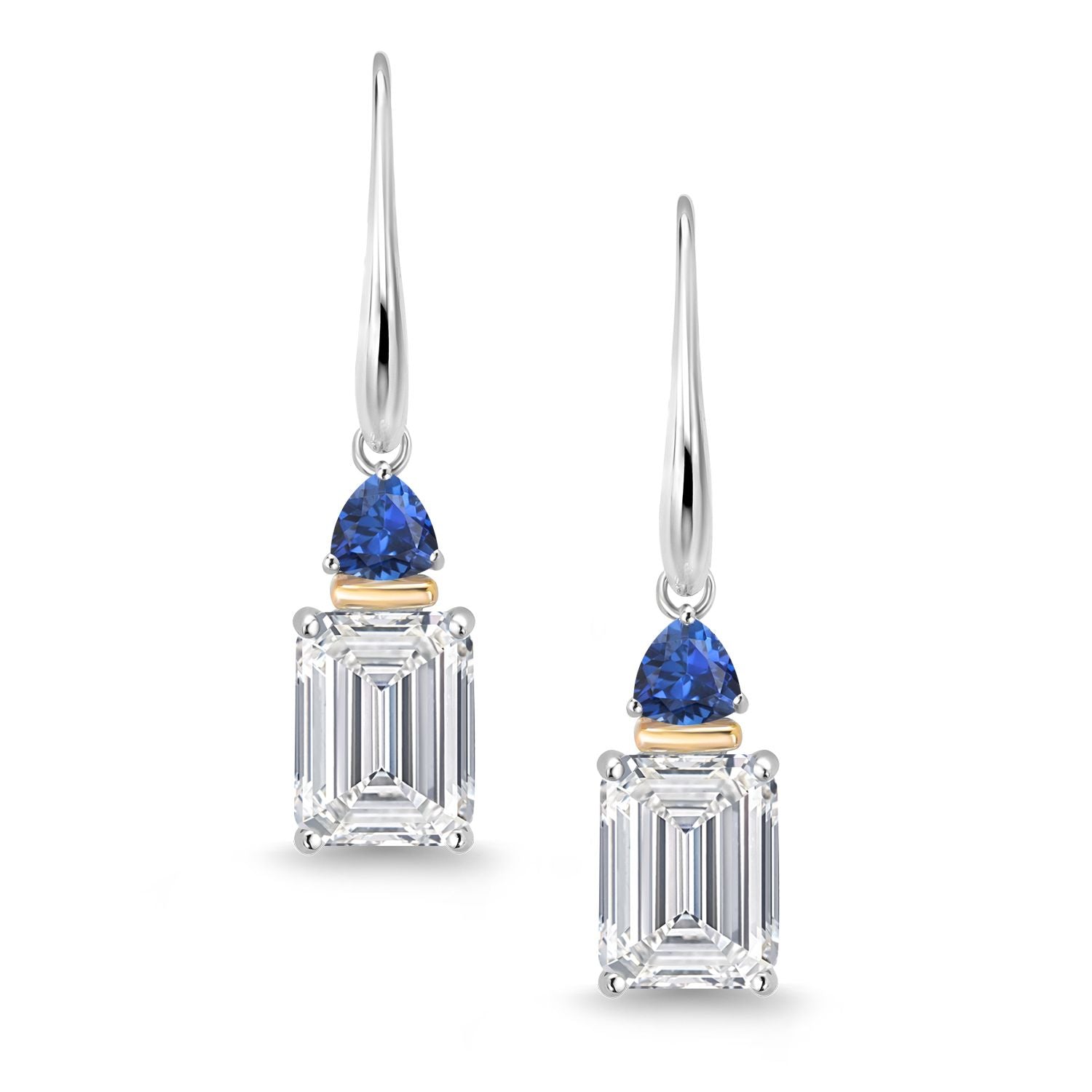 Earrings in 925 Sterling Silver and 10K Yellow Gold