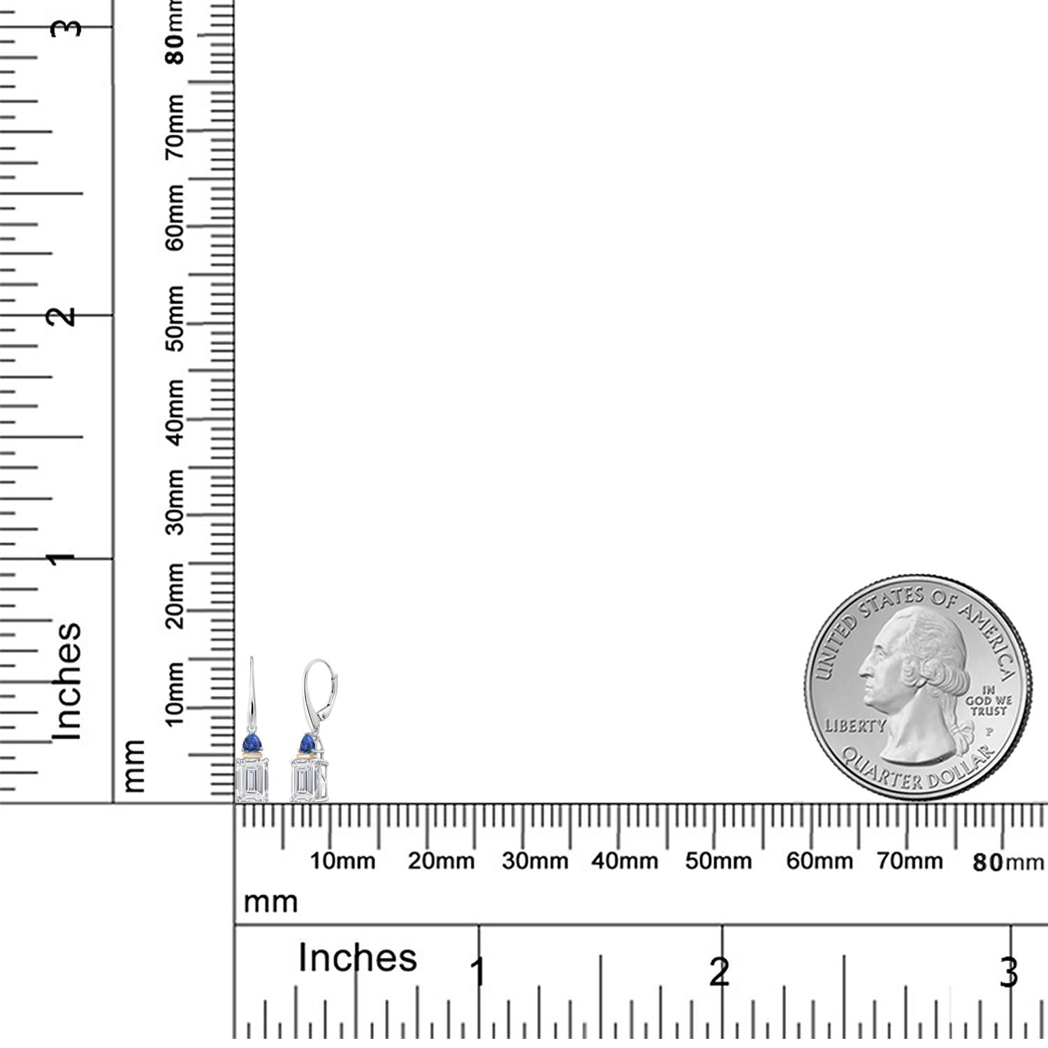 Earrings in 925 Sterling Silver and 10K Yellow Gold