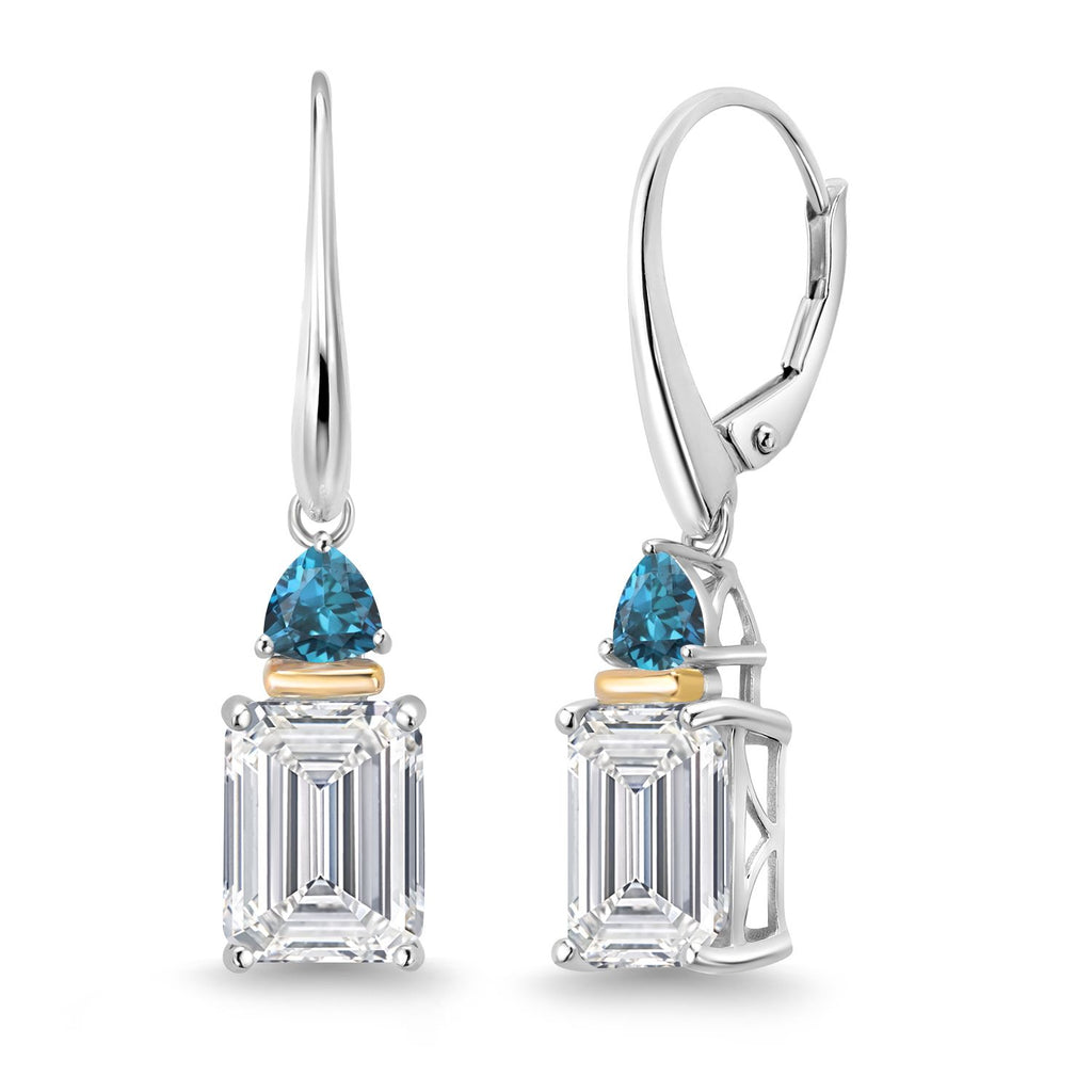 Earrings in 925 Sterling Silver and 10K Yellow Gold