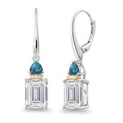 Earrings in 925 Sterling Silver and 10K Yellow Gold