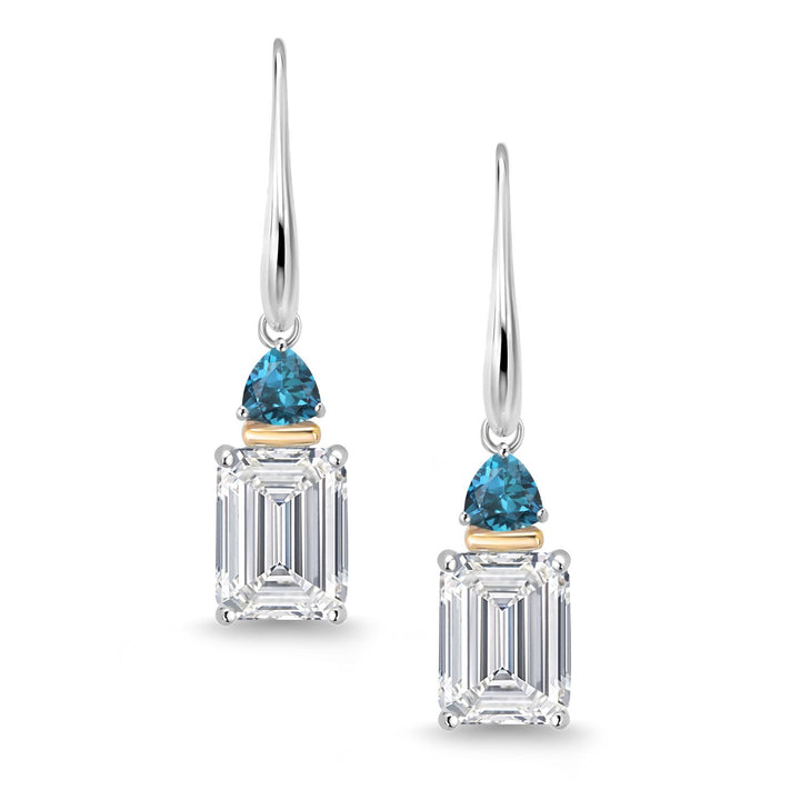 Earrings in 925 Sterling Silver and 10K Yellow Gold