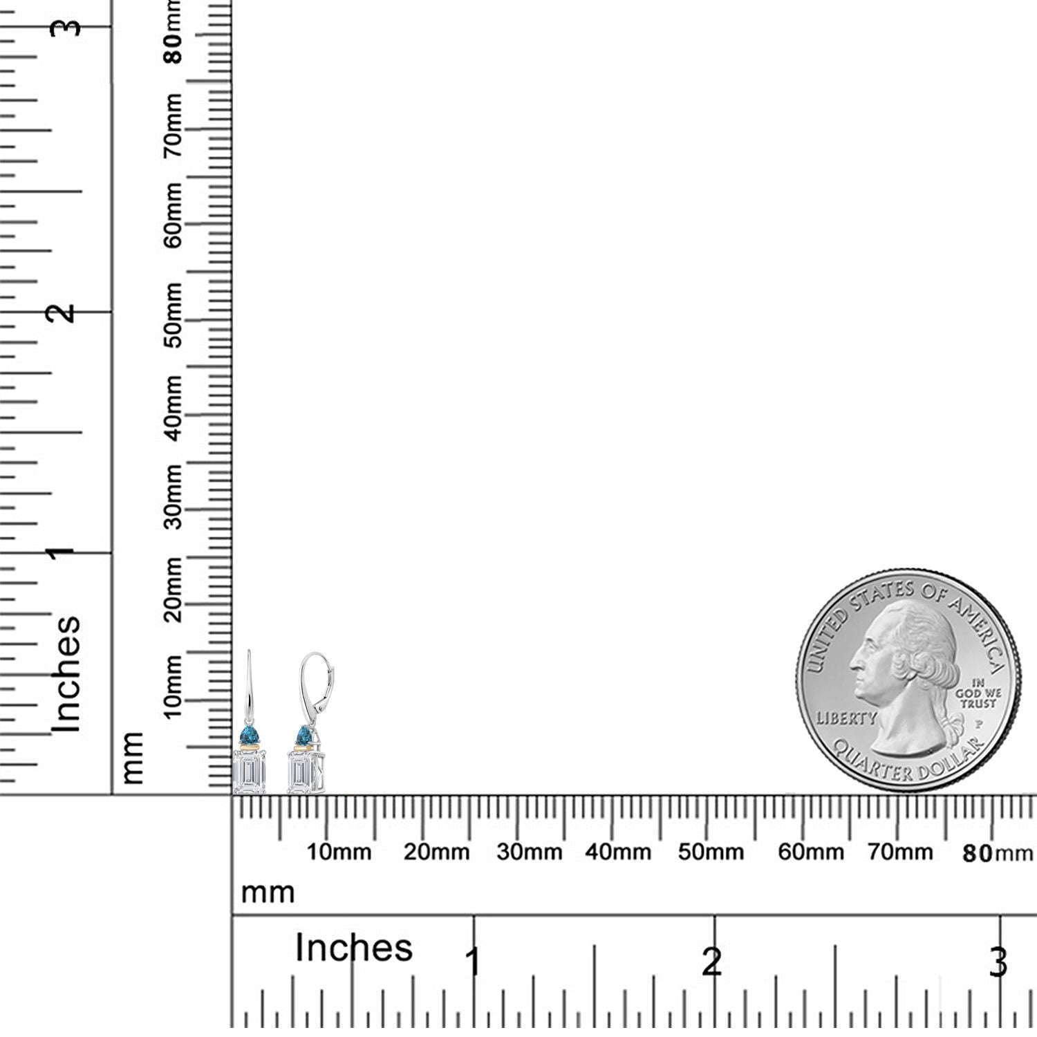 Earrings in 925 Sterling Silver and 10K Yellow Gold