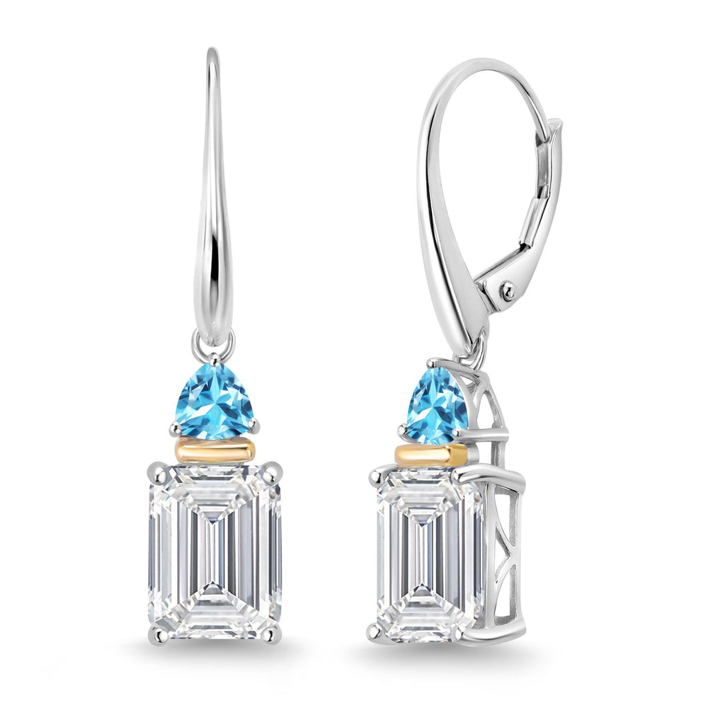 Earrings in 925 Sterling Silver and 10K Yellow Gold