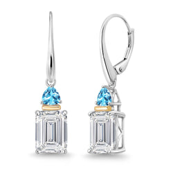Earrings in 925 Sterling Silver and 10K Yellow Gold