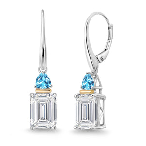 Earrings in 925 Sterling Silver and 10K Yellow Gold