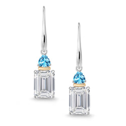 Earrings in 925 Sterling Silver and 10K Yellow Gold