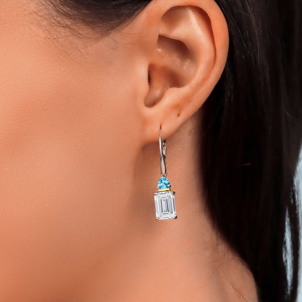 Earrings in 925 Sterling Silver and 10K Yellow Gold