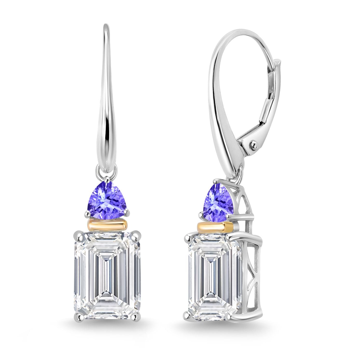 Earrings in 925 Sterling Silver and 10K Yellow Gold