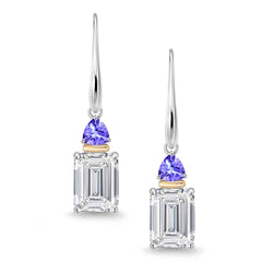 Earrings in 925 Sterling Silver and 10K Yellow Gold
