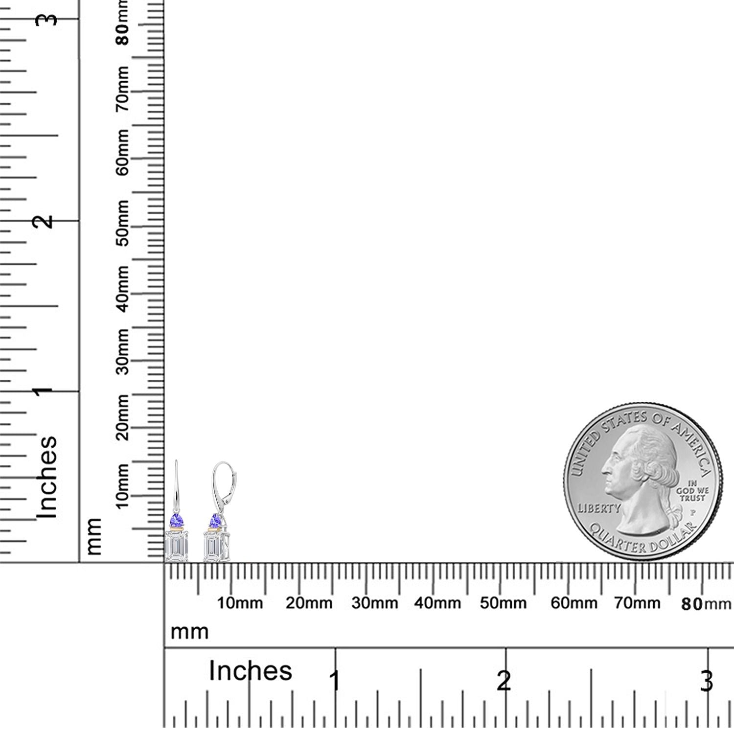 Earrings in 925 Sterling Silver and 10K Yellow Gold