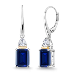 Earrings in 925 Sterling Silver and 10K Yellow Gold