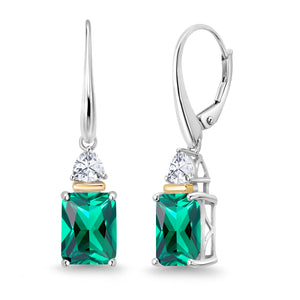 Earrings in 925 Sterling Silver and 10K Yellow Gold