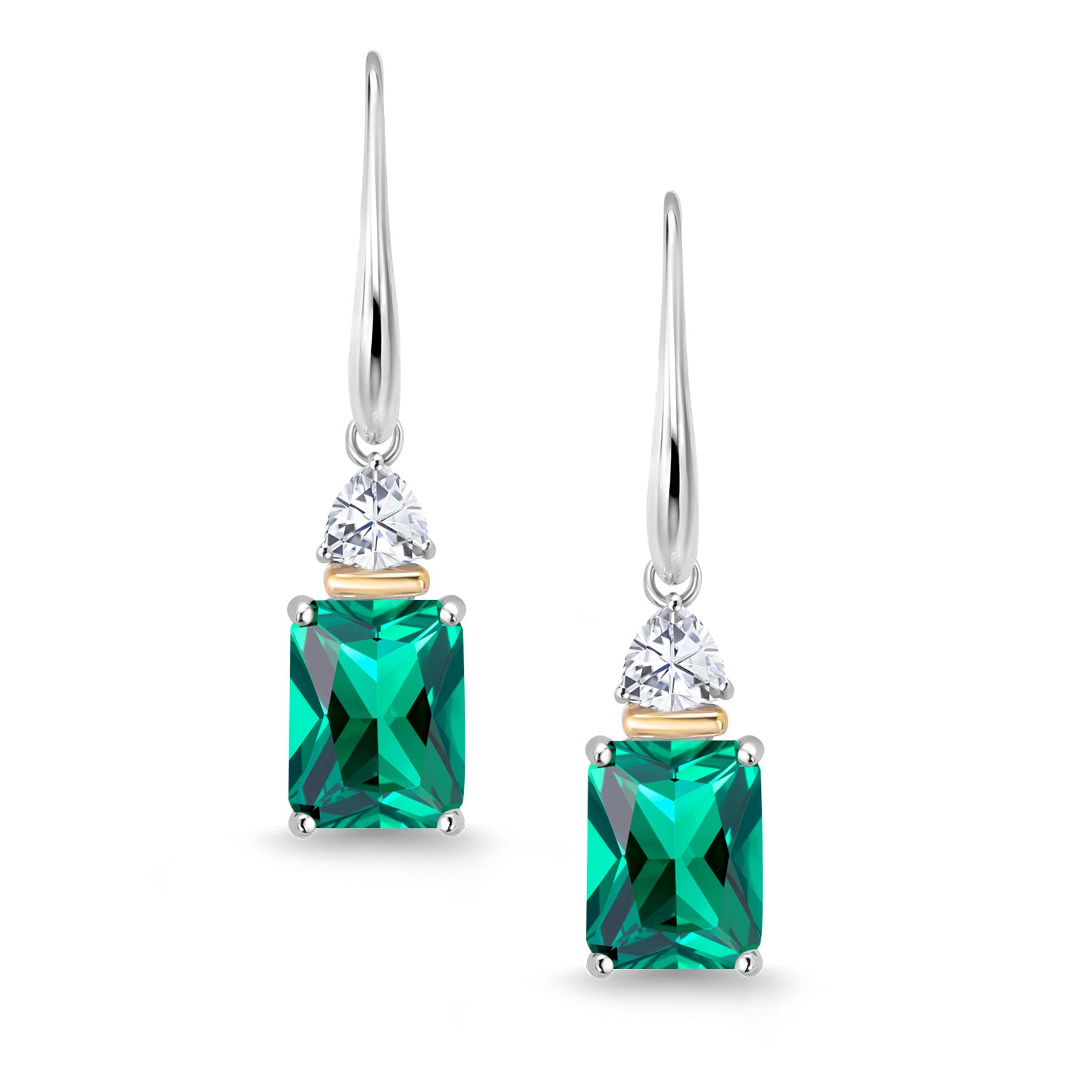 Earrings in 925 Sterling Silver and 10K Yellow Gold