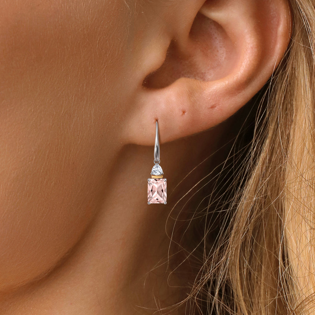 Earrings in 925 Sterling Silver and 10K Yellow Gold
