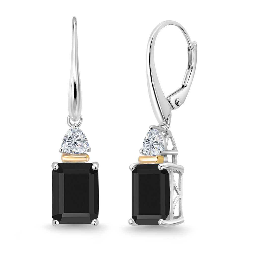Earrings in 925 Sterling Silver and 10K Yellow Gold