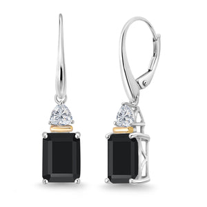 Earrings in 925 Sterling Silver and 10K Yellow Gold