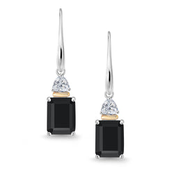 Earrings in 925 Sterling Silver and 10K Yellow Gold