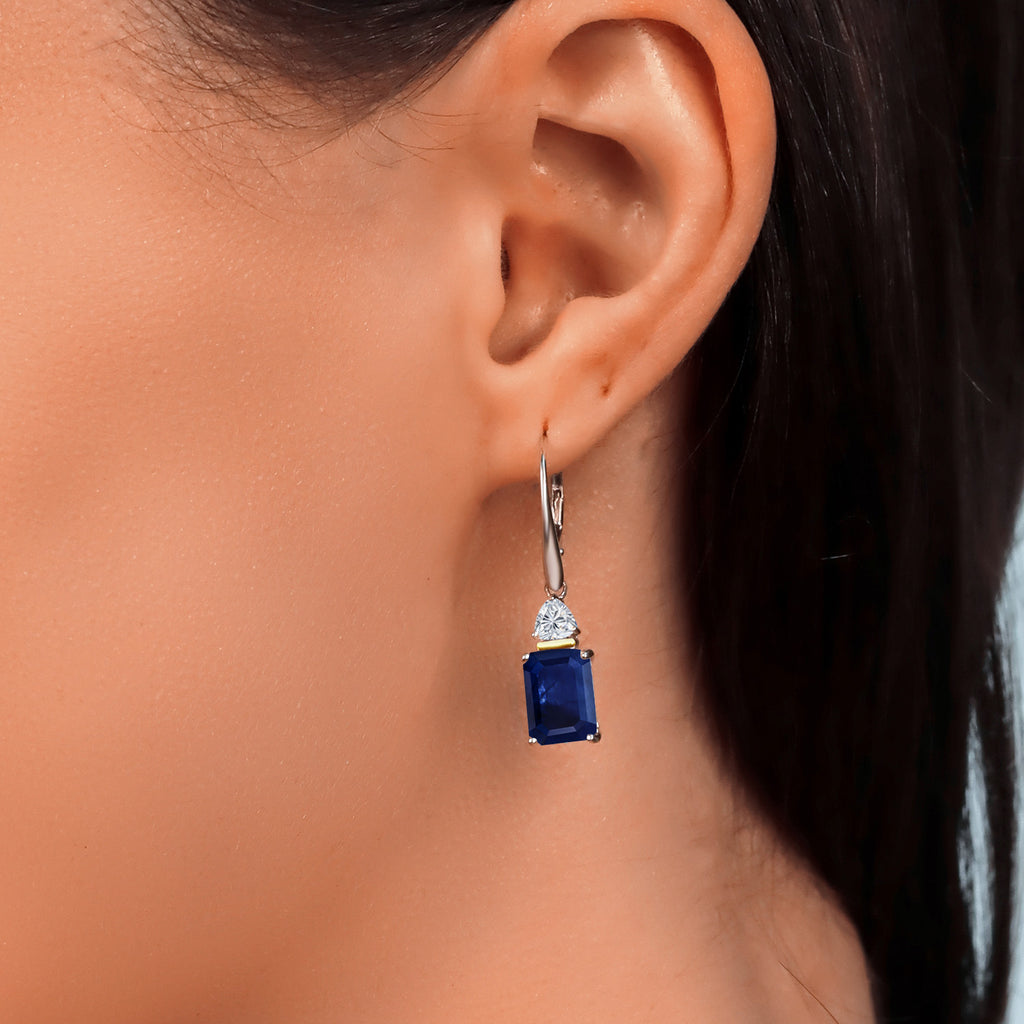 Earrings in 925 Sterling Silver and 10K Yellow Gold