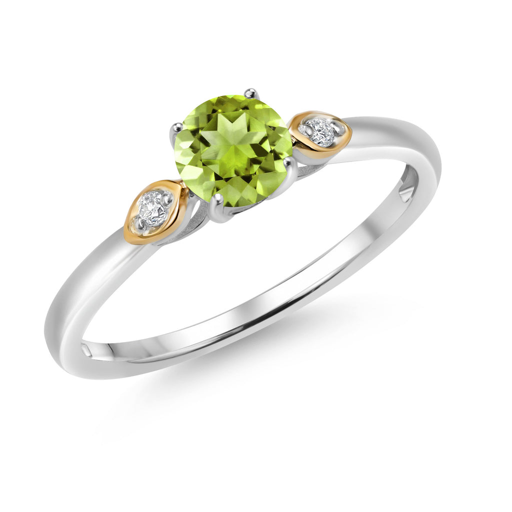 Peridot - August_5_Ring in 925 Sterling Silver and 10K Yellow Gold