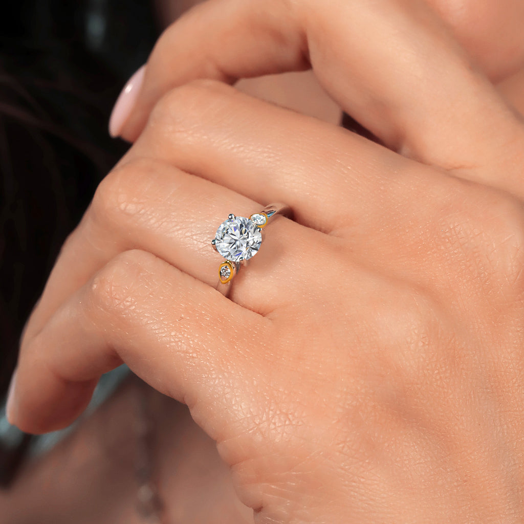 Ring in 925 Sterling Silver and 10K Yellow Gold