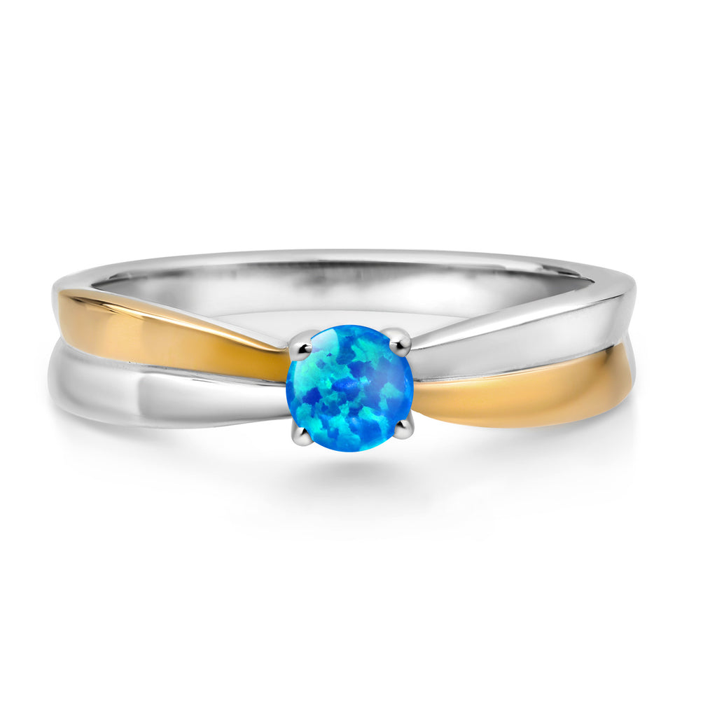Ring in 925 Sterling Silver and 10K Yellow Gold