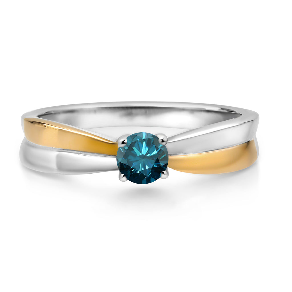 Ring in 925 Sterling Silver and 10K Yellow Gold
