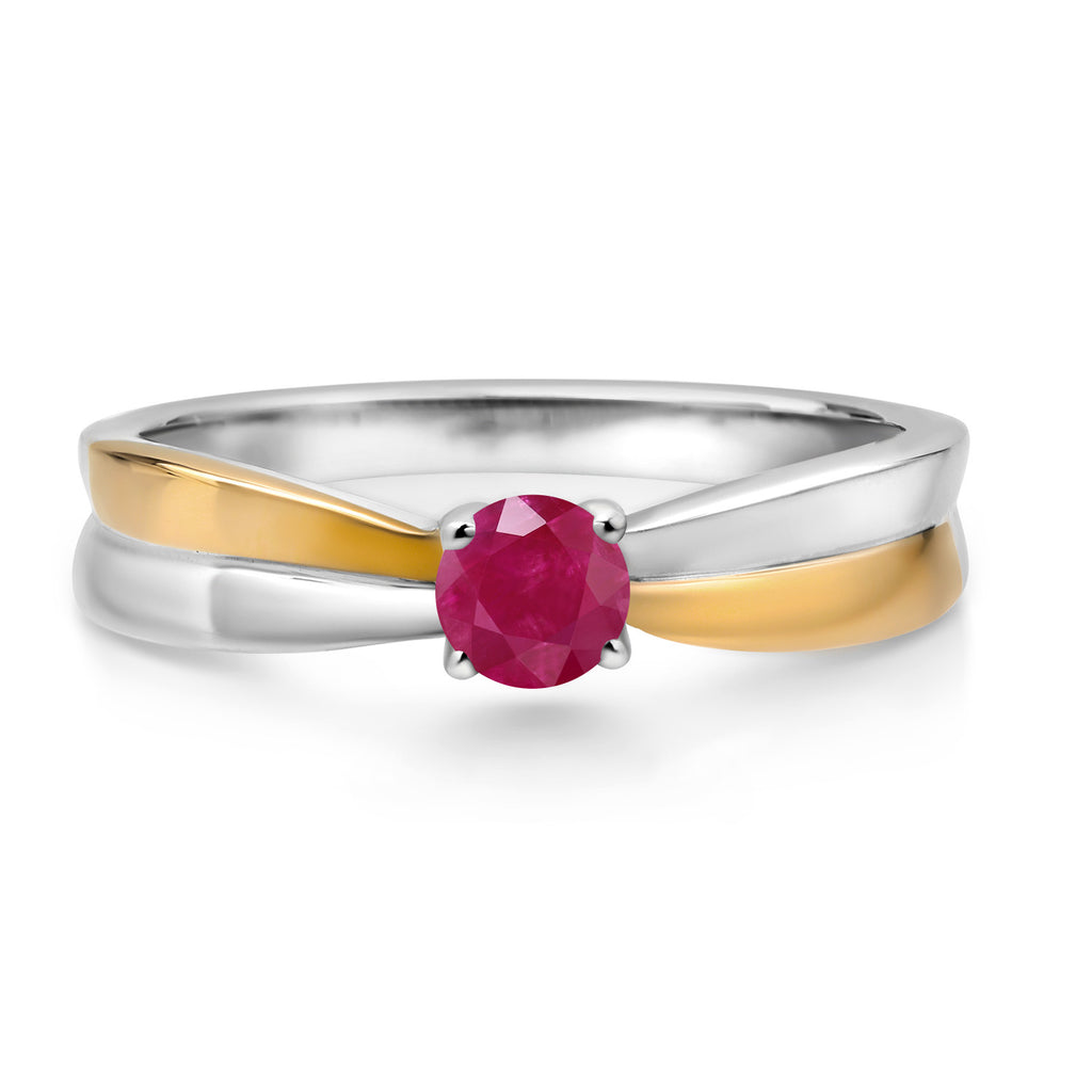 Ring in 925 Sterling Silver and 10K Yellow Gold