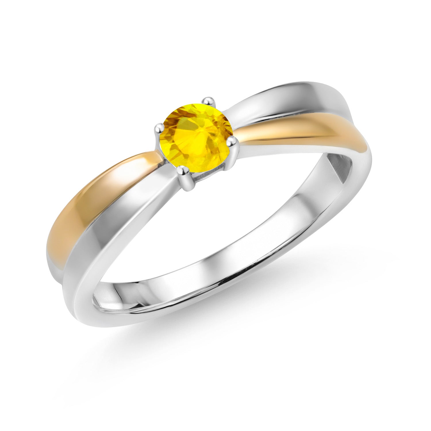 Ring in 925 Sterling Silver and 10K Yellow Gold