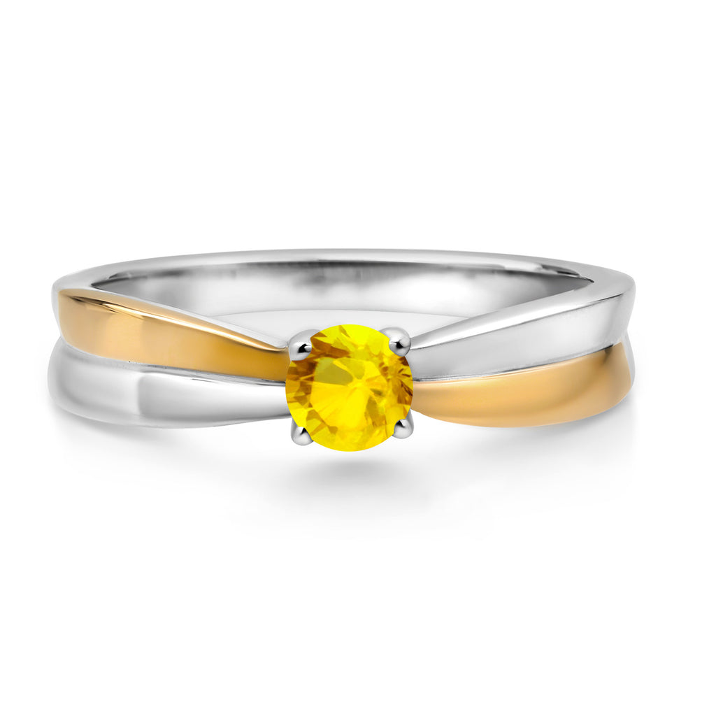 Ring in 925 Sterling Silver and 10K Yellow Gold