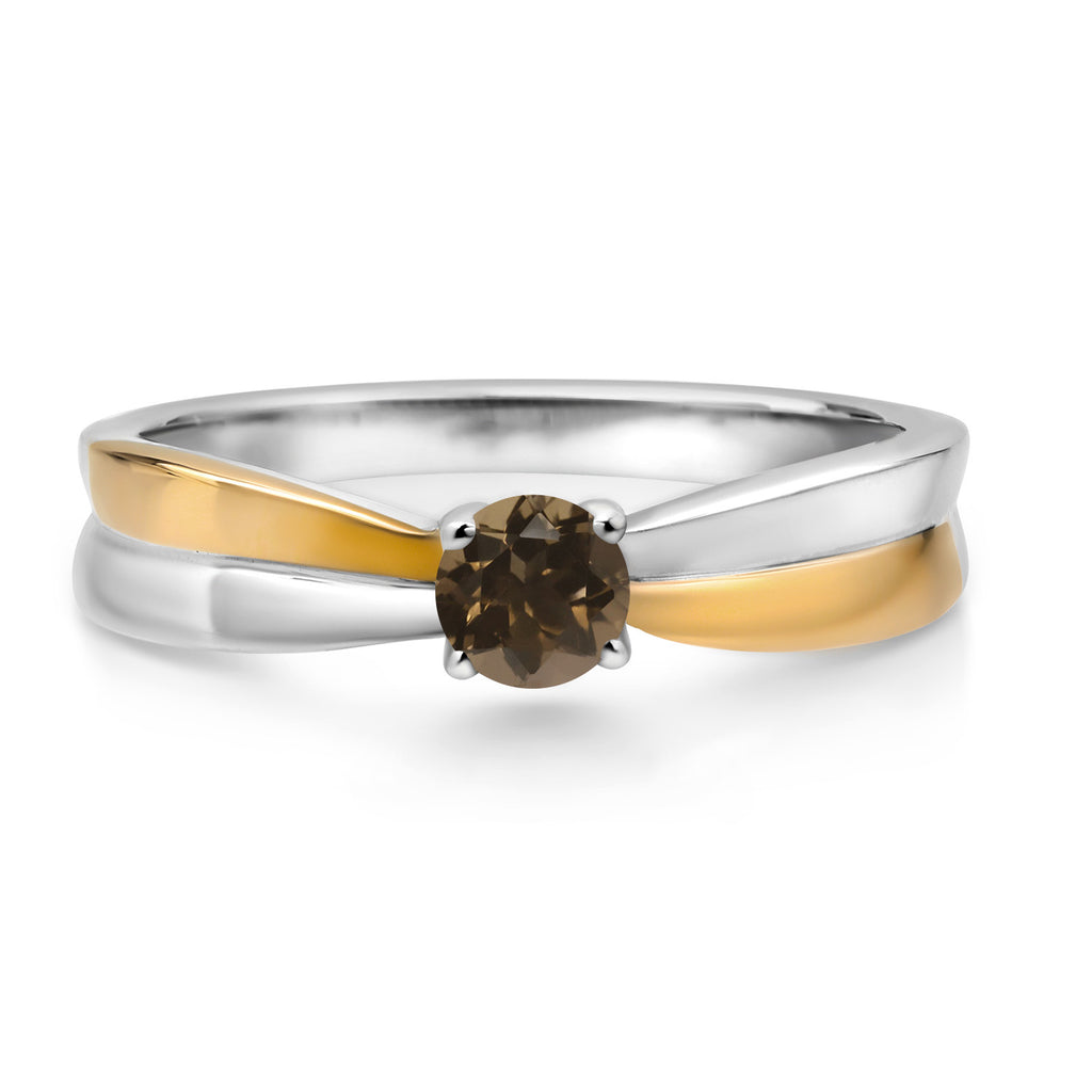 Ring in 925 Sterling Silver and 10K Yellow Gold