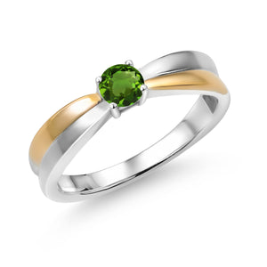 Ring in 925 Sterling Silver and 10K Yellow Gold