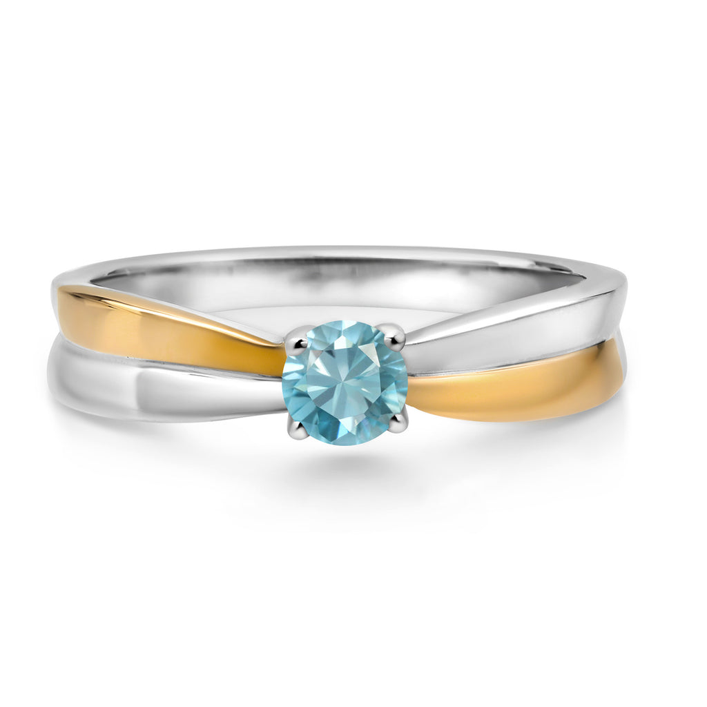 Ring in 925 Sterling Silver and 10K Yellow Gold