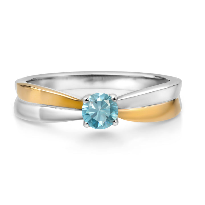Ring in 925 Sterling Silver and 10K Yellow Gold