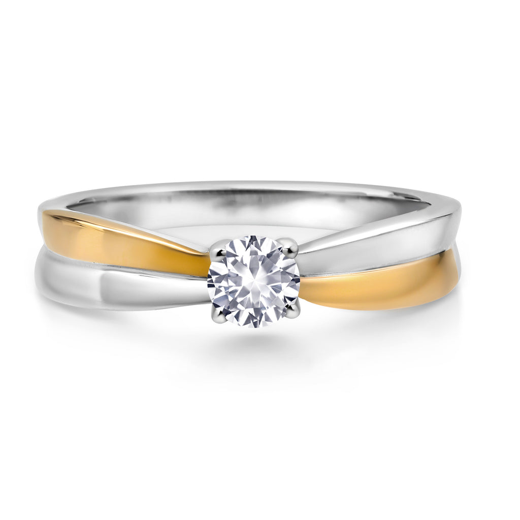 Ring in 925 Sterling Silver and 10K Yellow Gold