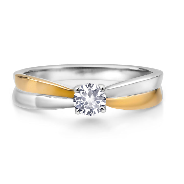 Ring in 925 Sterling Silver and 10K Yellow Gold